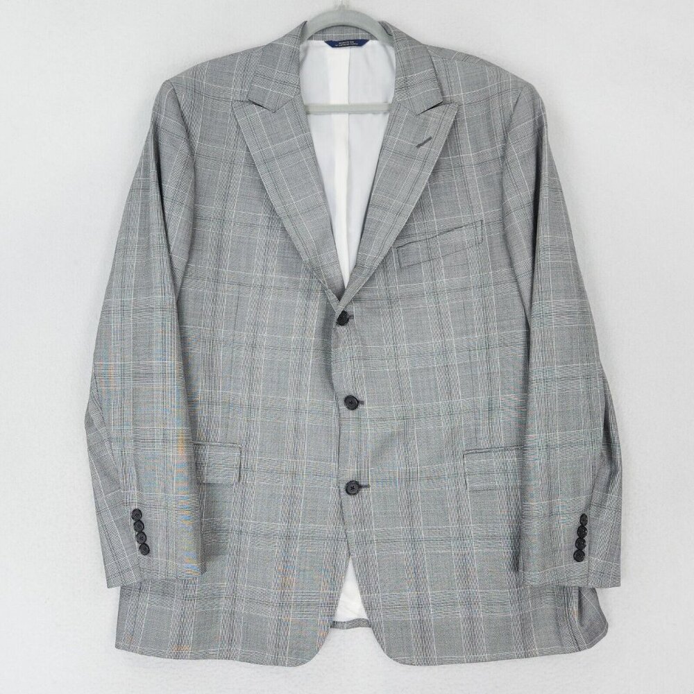 Brooks Brothers Jacket Mens 46R Gray Wool 118 Regent Vitale Barberis Canonico